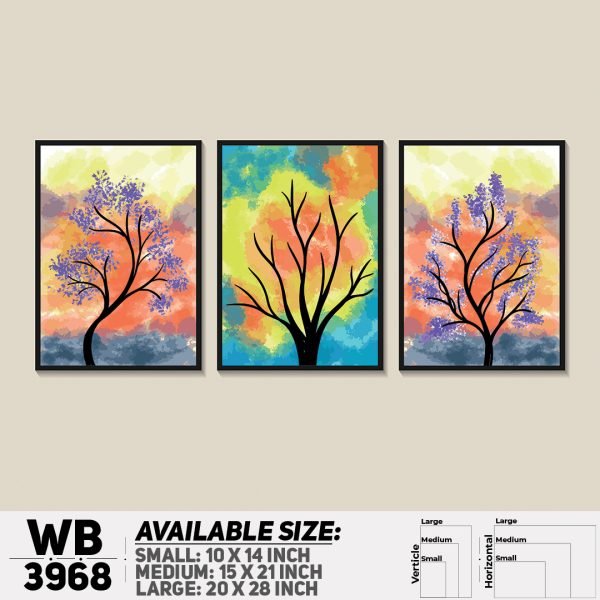 DDecorator Hand Painting Art (Set of 3) Wall Canvas Wall Poster Wall Board - 3 Size Available - WB3968 - DDecorator