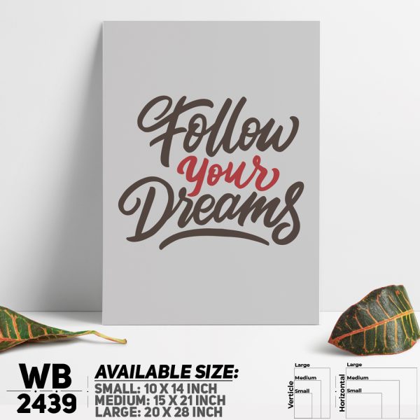 DDecorator Follow Your Dream - Motivational Wall Canvas Wall Poster Wall Board - 3 Size Available - WB2439 - DDecorator