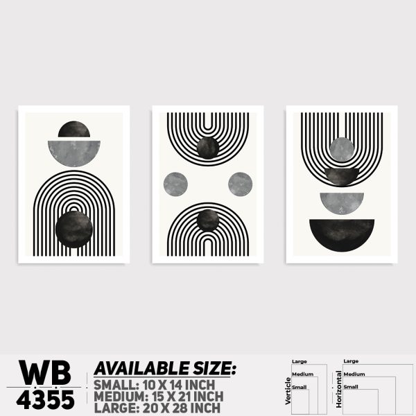 DDecorator Abstract Art (Set of 3) Wall Canvas Wall Poster Wall Board - 3 Size Available - WB4355 - DDecorator
