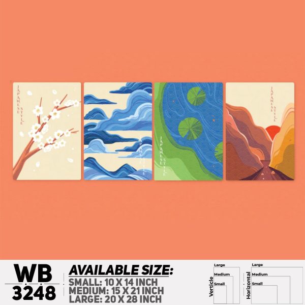 DDecorator Modern Landscape ArtWork (Set of 4) Wall Canvas Wall Poster Wall Board - 3 Size Available - WB3248 - DDecorator
