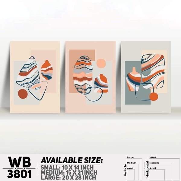 DDecorator Abstract ArtWork (Set of 3) Wall Canvas Wall Poster Wall Board - 3 Size Available - WB3801 - DDecorator