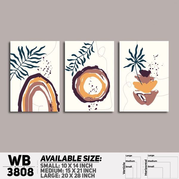 DDecorator Flower And Leaf ArtWork (Set of 3) Wall Canvas Wall Poster Wall Board - 3 Size Available - WB3808 - DDecorator