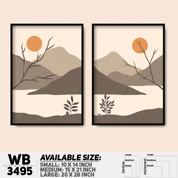 DDecorator Landscape Horizon Art (Set of 2) Wall Canvas Wall Poster Wall Board - 3 Size Available - WB3495 - DDecorator