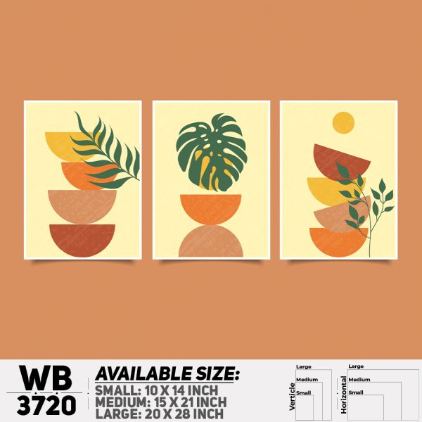 DDecorator Flower And Leaf ArtWork (Set of 3) Wall Canvas Wall Poster Wall Board - 3 Size Available - WB3720 - DDecorator