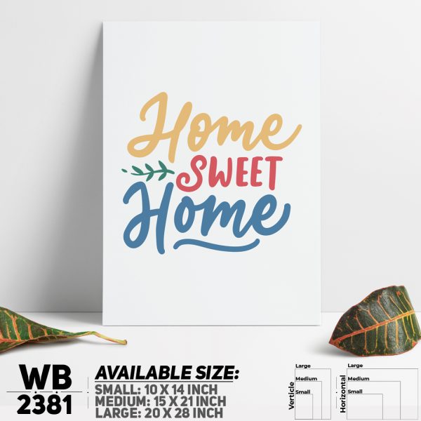 DDecorator Home Sweet Home - Motivational Wall Canvas Wall Poster Wall Board - 3 Size Available - WB2381 - DDecorator