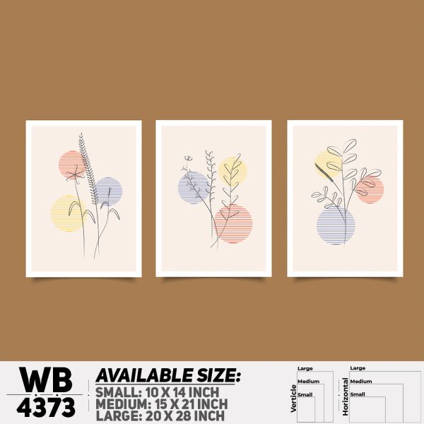 DDecorator Flower & Leaf Abstract Art (Set of 3) Wall Canvas Wall Poster Wall Board - 3 Size Available - WB4373 - DDecorator