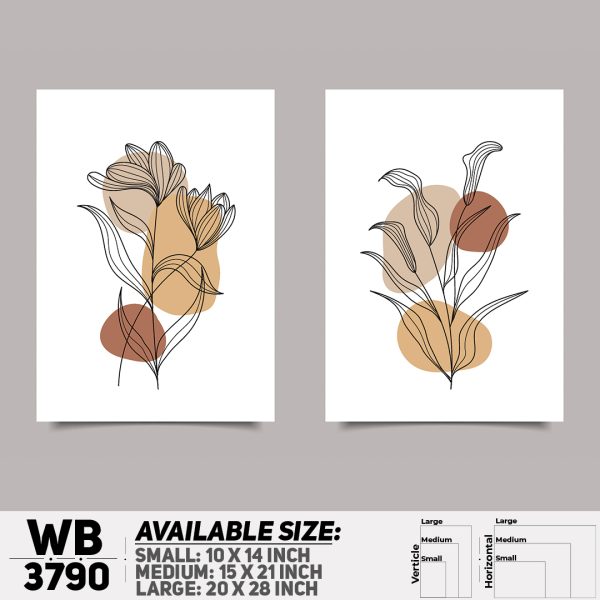 DDecorator Flower And Leaf ArtWork (Set of 2) Wall Canvas Wall Poster Wall Board - 3 Size Available - WB3790 - DDecorator