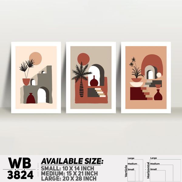 DDecorator Abstract ArtWork (Set of 3) Wall Canvas Wall Poster Wall Board - 3 Size Available - WB3824 - DDecorator