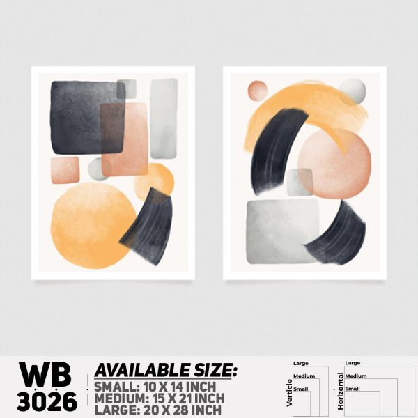 DDecorator Modern Abstract ArtWork (Set of 2) Wall Canvas Wall Poster Wall Board - 3 Size Available - WB3026 - DDecorator