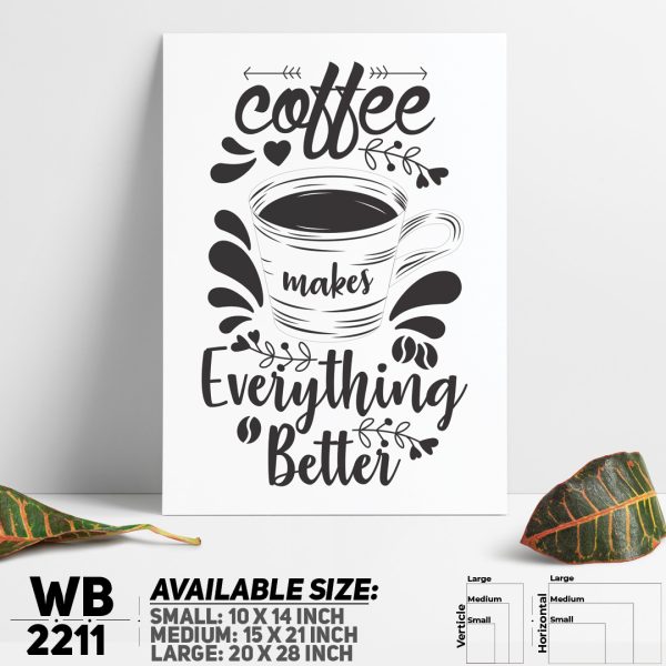 DDecorator Coffee & Everything - Motivational Wall Canvas Wall Poster Wall Board - 3 Size Available - WB2211 - DDecorator