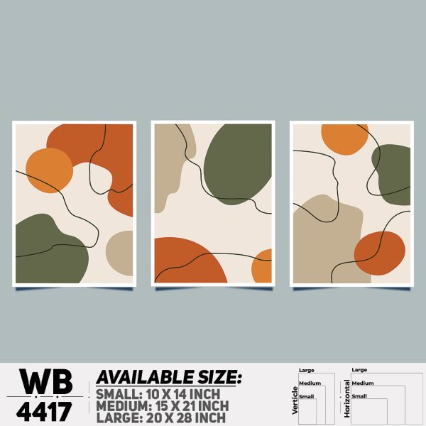 DDecorator Abstract Art (Set of 3) Wall Canvas Wall Poster Wall Board - 3 Size Available - WB4417 - DDecorator