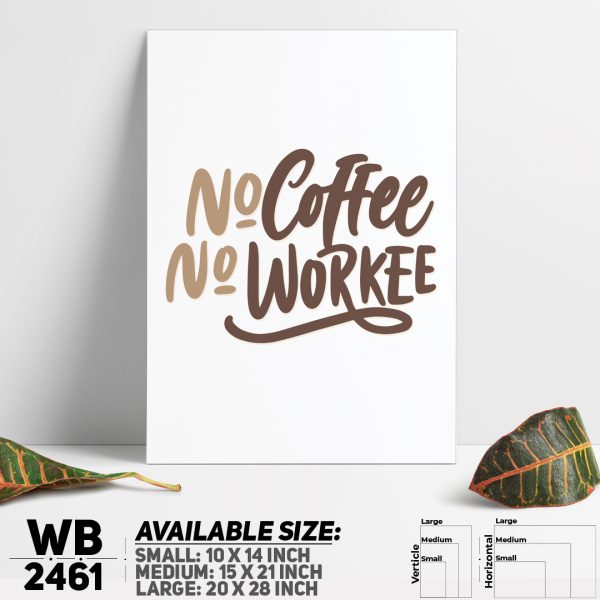 DDecorator No Coffee No Life - Motivational Wall Canvas Wall Poster Wall Board - 3 Size Available - WB2461 - DDecorator