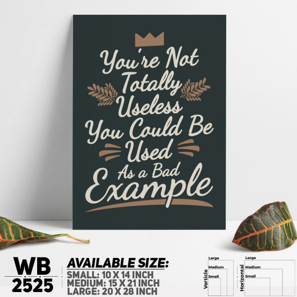 DDecorator Don't Be Useless - Motivational Wall Canvas Wall Poster Wall Board - 3 Size Available - WB2525 - DDecorator