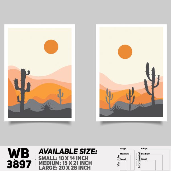 DDecorator Landscape Horizon Art (Set of 2) Wall Canvas Wall Poster Wall Board - 3 Size Available - WB3897 - DDecorator
