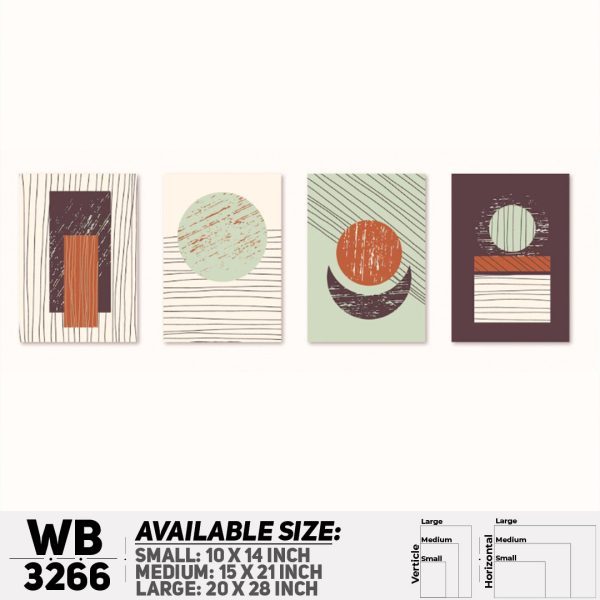 DDecorator Modern Abstract ArtWork (Set of 4) Wall Canvas Wall Poster Wall Board - 3 Size Available - WB3266 - DDecorator