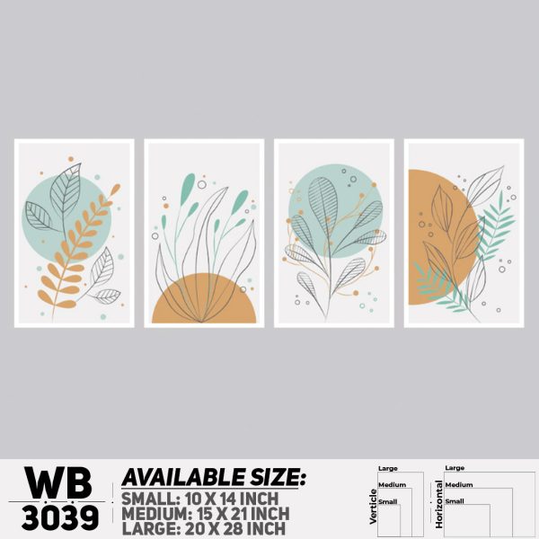 DDecorator Modern Leaf ArtWork (Set of 4) Wall Canvas Wall Poster Wall Board - 3 Size Available - WB3039 - DDecorator