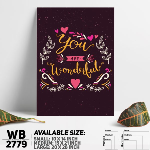 DDecorator You're Wonderful - Motivational Wall Canvas Wall Poster Wall Board - 3 Size Available - WB2779 - DDecorator