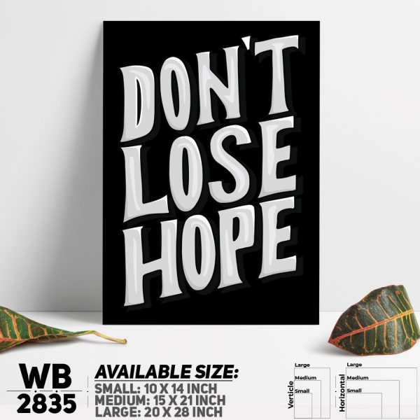 DDecorator Don't Lose Hope - Motivational Wall Canvas Wall Poster Wall Board - 3 Size Available - WB2835 - DDecorator