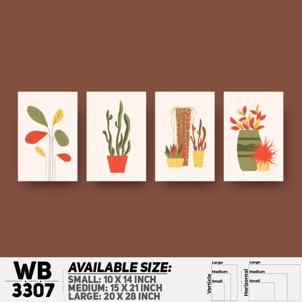 DDecorator Modern Flower ArtWork (Set of 4) Wall Canvas Wall Poster Wall Board - 3 Size Available - WB3307 - DDecorator