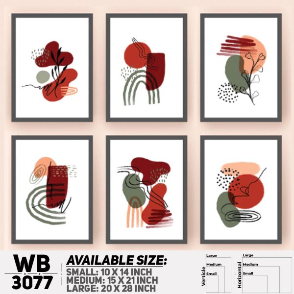 DDecorator Modern Abstract ArtWork (Set of 6) Wall Canvas Wall Poster Wall Board - 3 Size Available - WB3077 - DDecorator