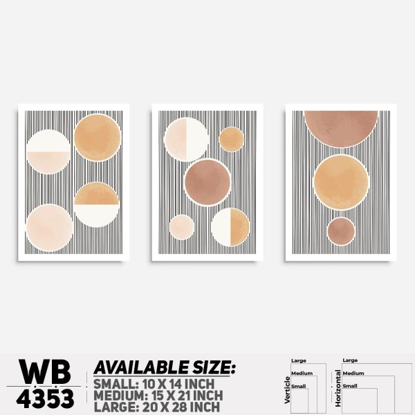 DDecorator Abstract Art (Set of 3) Wall Canvas Wall Poster Wall Board - 3 Size Available - WB4353 - DDecorator