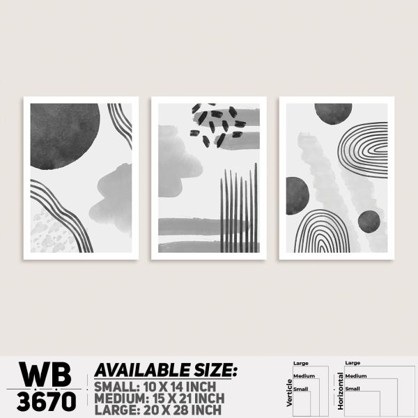 DDecorator Abstract ArtWork (Set of 3) Wall Canvas Wall Poster Wall Board - 3 Size Available - WB3670 - DDecorator