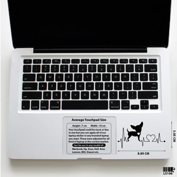 DDecorator Cute Dog & Heartbeat Laptop Sticker Vinyl Decal Removable Laptop Stickers For Any Kind of Laptop - LS108 - DDecorator