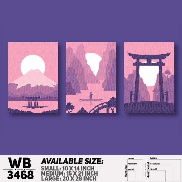 DDecorator Landscape Horizon Art (Set of 3) Wall Canvas Wall Poster Wall Board - 3 Size Available - WB3468 - DDecorator