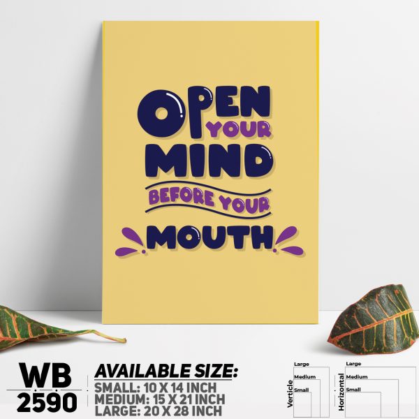 DDecorator Open Your Mind - Motivational Wall Canvas Wall Poster Wall Board - 3 Size Available - WB2590 - DDecorator