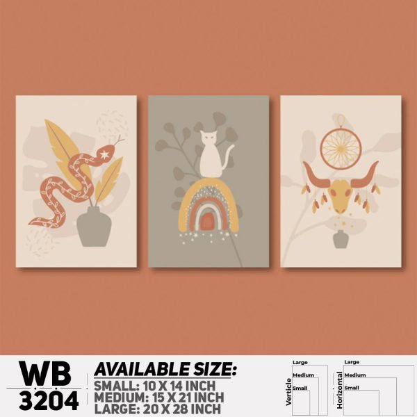 DDecorator Modern Abstract ArtWork (Set of 3) Wall Canvas Wall Poster Wall Board - 3 Size Available - WB3204 - DDecorator