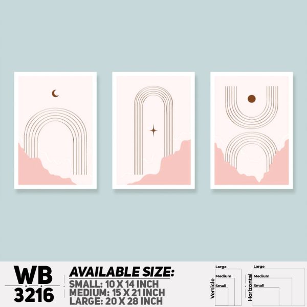 DDecorator Modern Abstract ArtWork (Set of 3) Wall Canvas Wall Poster Wall Board - 3 Size Available - WB3216 - DDecorator