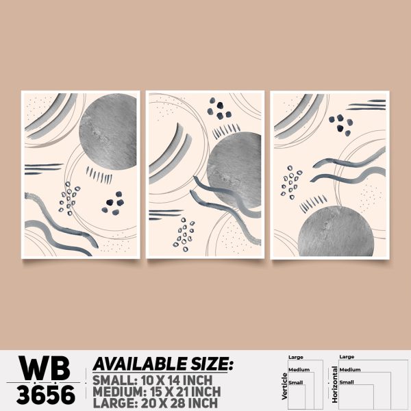 DDecorator Abstract ArtWork (Set of 3) Wall Canvas Wall Poster Wall Board - 3 Size Available - WB3656 - DDecorator