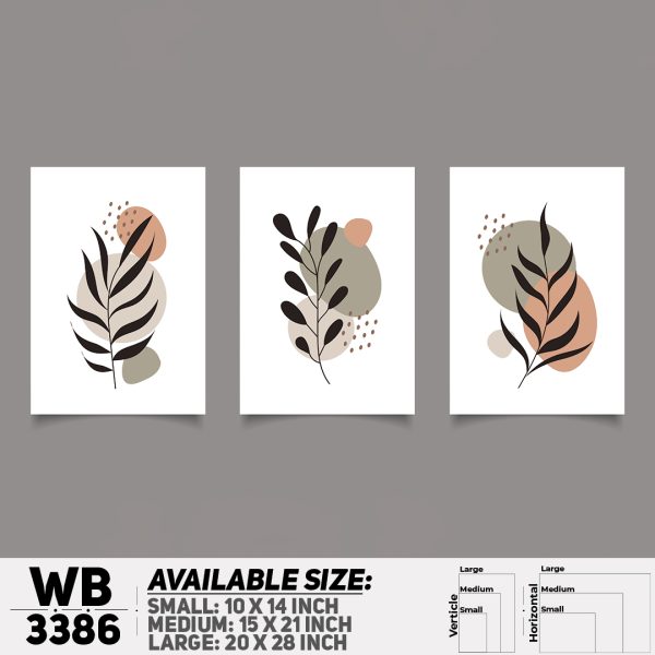 DDecorator Flower And Leaf ArtWork (Set of 3) Wall Canvas Wall Poster Wall Board - 3 Size Available - WB3386 - DDecorator