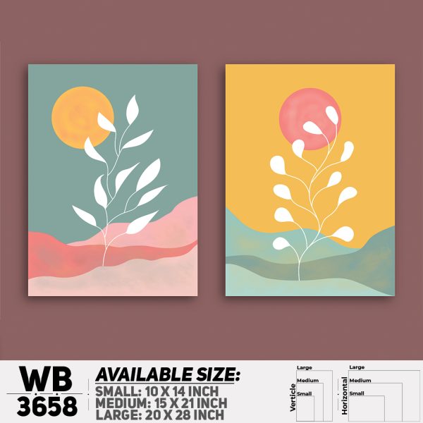 DDecorator Flower And Leaf ArtWork (Set of 2) Wall Canvas Wall Poster Wall Board - 3 Size Available - WB3658 - DDecorator