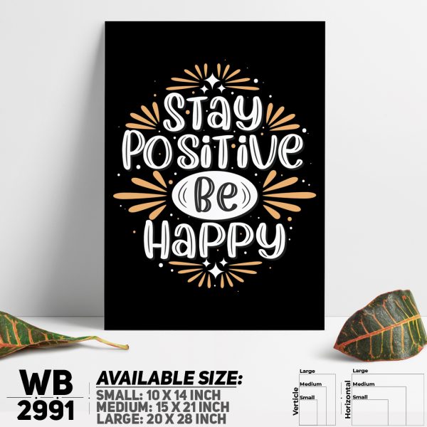DDecorator Stay Positive Be Happy - Motivational Wall Canvas Wall Poster Wall Board - 3 Size Available - WB2991 - DDecorator