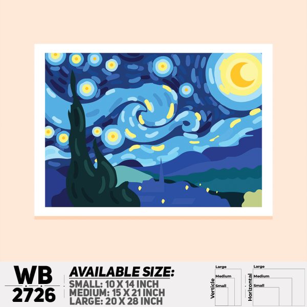 DDecorator The Starry Night Digital Painting Digital Art Wall Canvas Wall Poster Wall Board - 3 Size Available - WB2726 - DDecorator