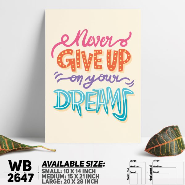 DDecorator Never Give Up - Motivational Wall Canvas Wall Poster Wall Board - 3 Size Available - WB2647 - DDecorator