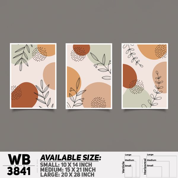DDecorator Flower And Leaf ArtWork (Set of 3) Wall Canvas Wall Poster Wall Board - 3 Size Available - WB3841 - DDecorator
