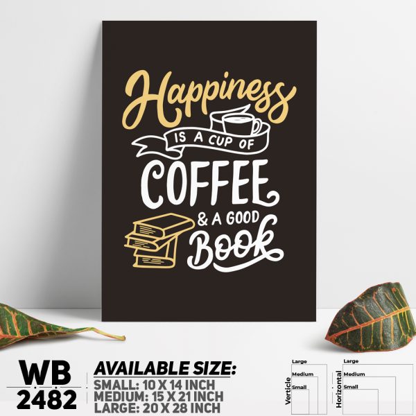 DDecorator Happiness Is Coffee - Motivational Wall Canvas Wall Poster Wall Board - 3 Size Available - WB2482 - DDecorator