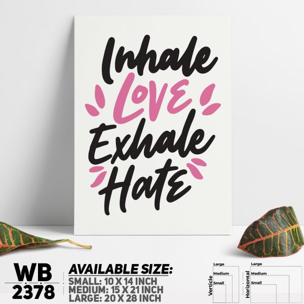 DDecorator Inhale Love - Motivational Wall Canvas Wall Poster Wall Board - 3 Size Available - WB2378 - DDecorator