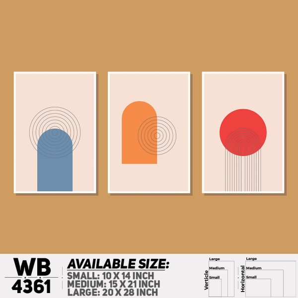 DDecorator Abstract Art (Set of 3) Wall Canvas Wall Poster Wall Board - 3 Size Available - WB4361 - DDecorator