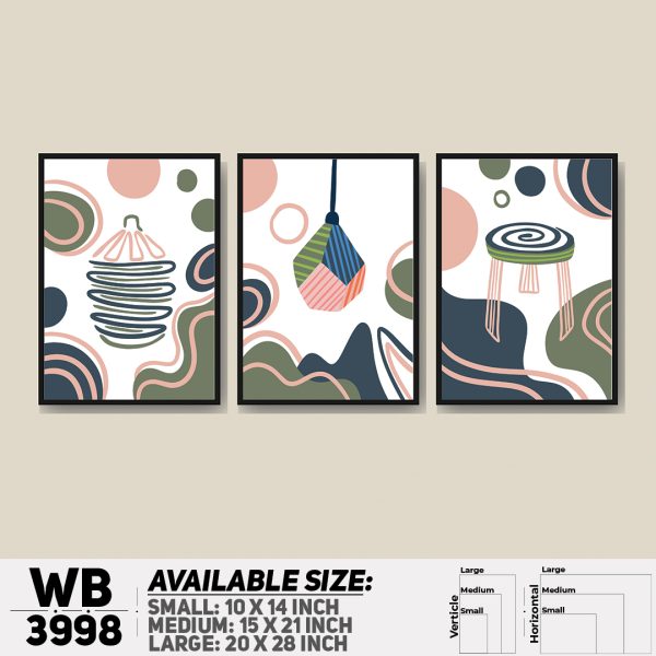 DDecorator Creative Abstract Art (Set of 3) Wall Canvas Wall Poster Wall Board - 3 Size Available - WB3998 - DDecorator