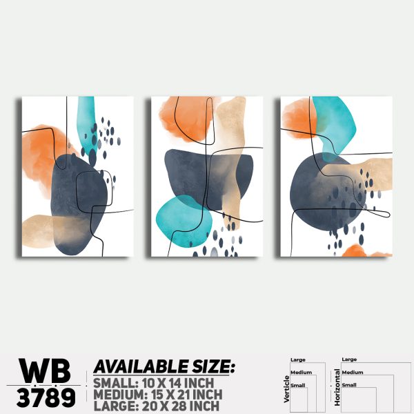 DDecorator Abstract ArtWork (Set of 3) Wall Canvas Wall Poster Wall Board - 3 Size Available - WB3789 - DDecorator