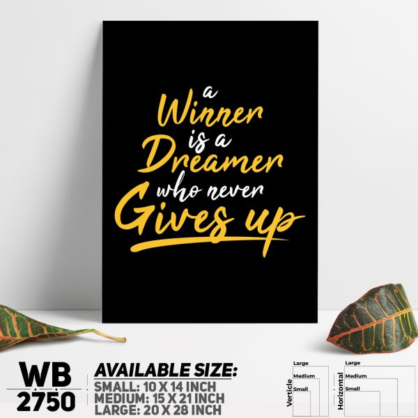 DDecorator Never Give Up - Motivational Wall Canvas Wall Poster Wall Board - 3 Size Available - WB2750 - DDecorator