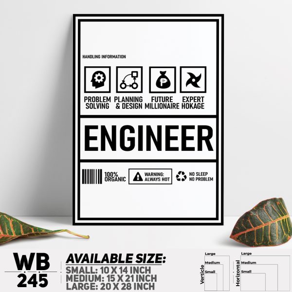 DDecorator Funny Engineer Parody Wall Canvas Wall Poster Wall Board - 3 Size Available - WB245 - DDecorator