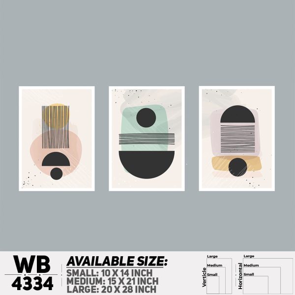 DDecorator Abstract Art (Set of 3) Wall Canvas Wall Poster Wall Board - 3 Size Available - WB4334 - DDecorator