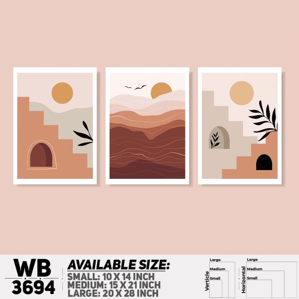 DDecorator Landscape Horizon Art (Set of 3) Wall Canvas Wall Poster Wall Board - 3 Size Available - WB3694 - DDecorator