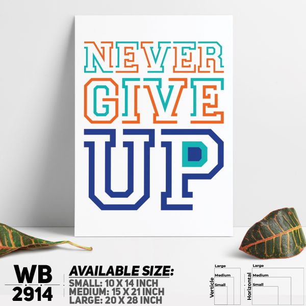 DDecorator Never Give Up - Motivational Wall Canvas Wall Poster Wall Board - 3 Size Available - WB2914 - DDecorator