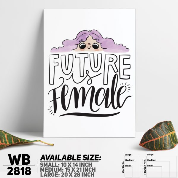 DDecorator Future Is Female Girl Power - Motivational Wall Canvas Wall Poster Wall Board - 3 Size Available - WB2818 - DDecorator