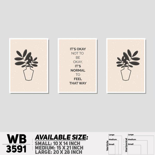 DDecorator Motivational & Leaf Artwork (Set of 3) Wall Canvas Wall Poster Wall Board - 3 Size Available - WB3591 - DDecorator